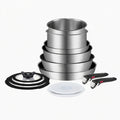 Batería de cocina de acero inoxidable, 13 piezas, apta para inducción